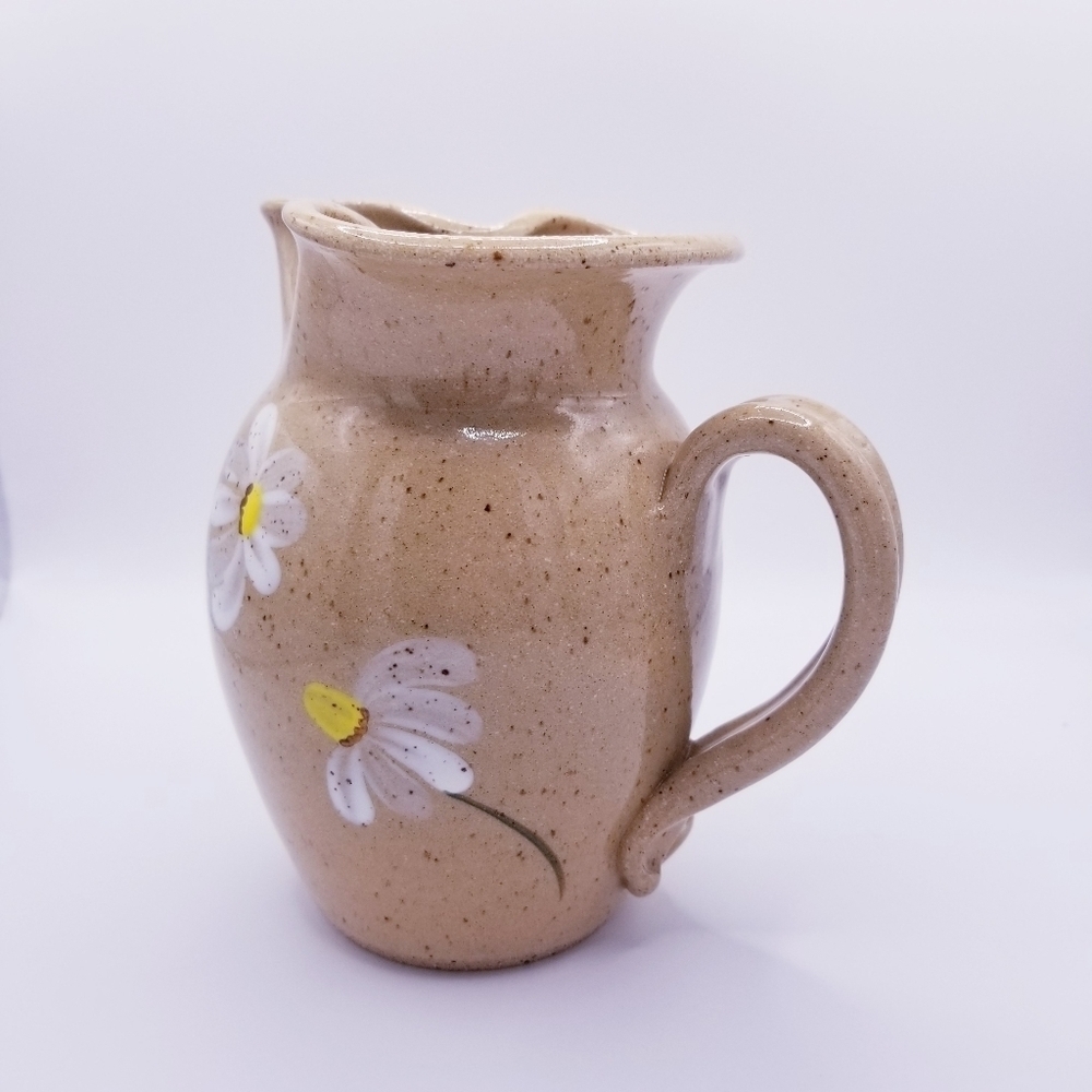 Three Rivers Pottery Floral Daisy Stoneware Pitcher - Picture 6 of 9